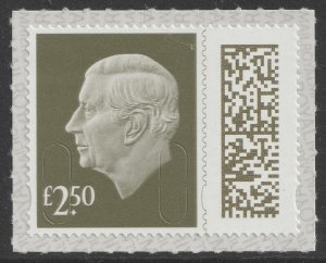 GB King Charles III Definitive Gooseberry Green £2.50 M24L single MNH 2024