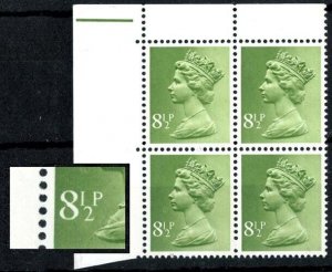 GB 1976 Machin 8½p 2B r2/1 damaged loop to '8' variety unmounted mint corner b