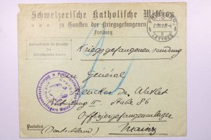 Germany 1916 Swiss Catholic Mission POW w/ Letter - L39970