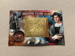 Ships, Columbus 2023 year 6 blocks Foil. Gold perforated  NEW MNH**