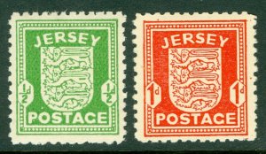 SG 1-2 Jersey ½d & 1d. Unmounted mint CAT £16