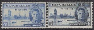 SEYCHELLES SG150/1 1946 VICTORY MTD MINT