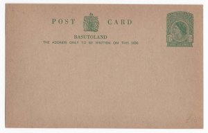 Basutoland 1953 1½d green/buff postal card fine unused