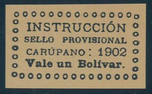 P5233 B - VENEZUELA, LOCAL STAMPS CARÚPANO 1902 MINT