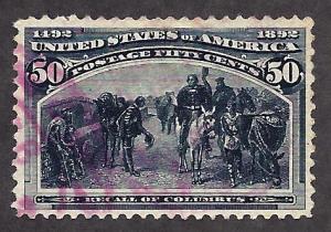 240 Used... SCV $200.00... Attractive Violet Cancel... VF/XF