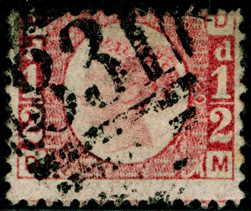 SG48, ½d rose-red PLATE 20, USED. Cat £75. DM