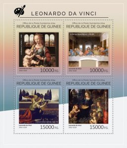 GUINEA - 2014 - Leonardo da Vinci - Perf 4v Sheet - Mint Never Hinged