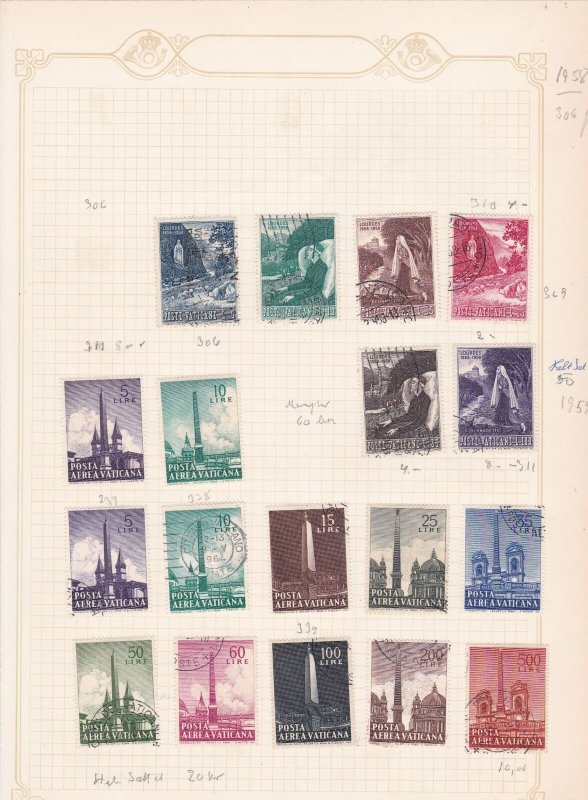 vatican 1956/59 stamps page refs 18332