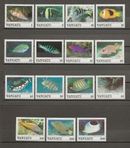VANUATU 1987 SG 464/478 MNH