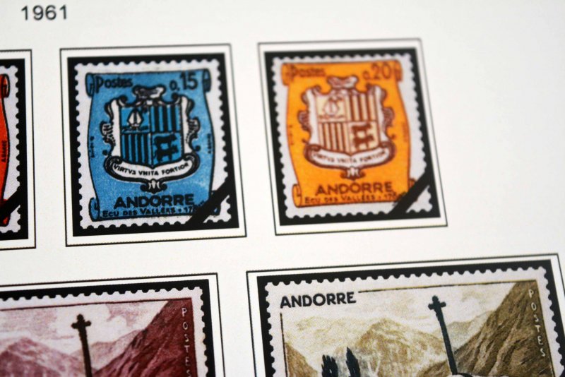 COLOR PRINTED ANDORRA [FRENCH] 1931-2020 STAMP ALBUM PAGES (100 illustr. pages)