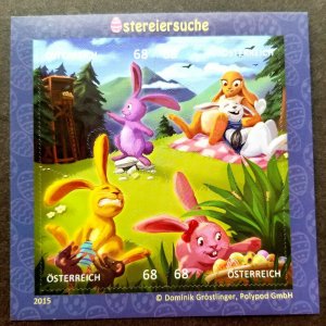 Austria Comic Animation Easter Bunnies 2015 Rabbit (ms MNH *puzzle *odd *unusual