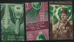 BK1431 - EGYPT - STAMP - NILE # 140/142 - ERROR Shifted Perforation MNH  1951