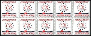 OAS-CNY ED-304 CINDERELLA STAMP -CONNECTICUT REPUBLICANS 1976