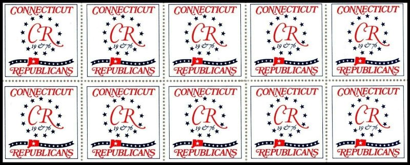 OAS-CNY ED-304 CINDERELLA STAMP -CONNECTICUT REPUBLICANS 1976