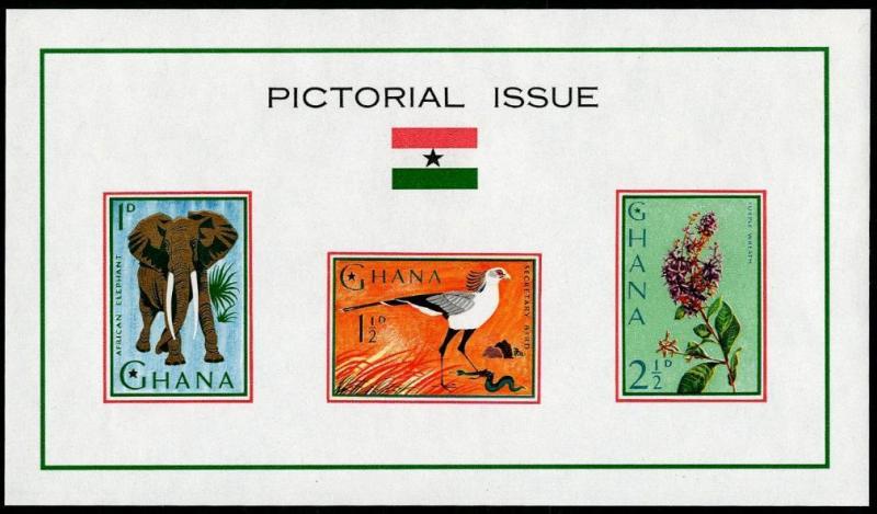 HERRICKSTAMP GHANA Sc.# 194a Birds Imperf S/S