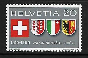 SWITZERLAND  466 MNH SWISS ARMS, CANTONS ISSUE