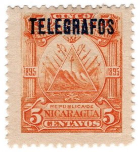 (I.B) Nicaragua Telegraphs : 5c Orange (1895)