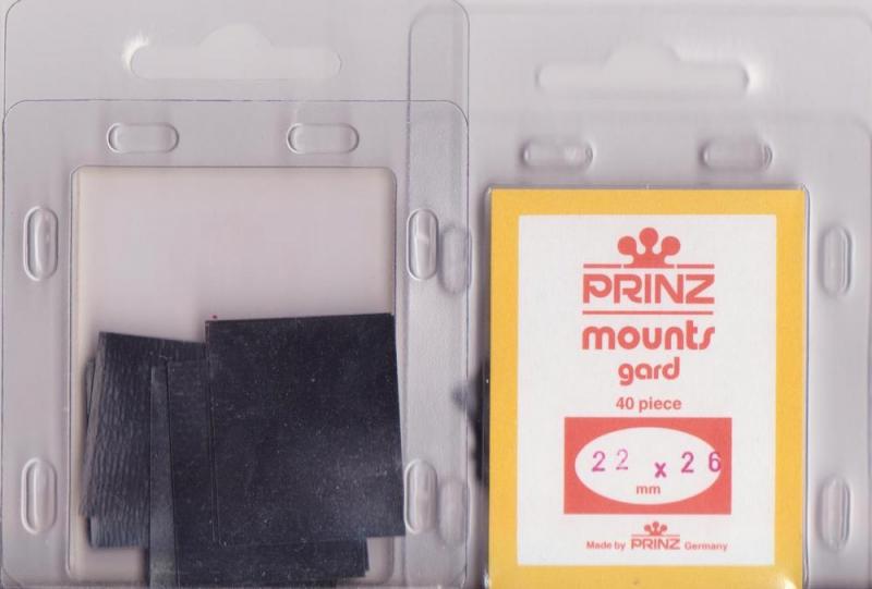 Prinz Black Stamp Mounts gard 20/26 40 Pieces