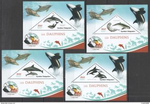 2019 Dolphins Marine Life Charles Darwin Publication 4Bl ** Ja408