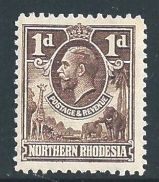 Northern Rhodesia #2 MH 1p King George V Defin.