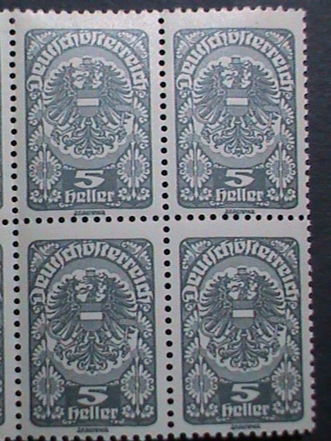 AUSTRIA -1920-SC#202-OVER 100 YEARS OLD STAMPS- COAST OF ARMS  -MNH BLOCK- 6-