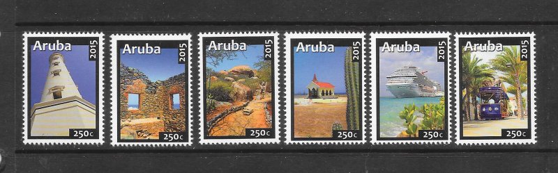 ARUBA #471a-f BUILDINGS  MNH