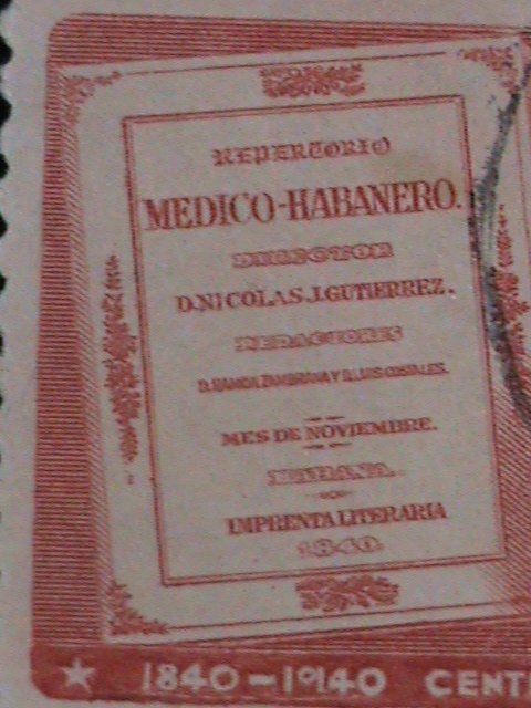 ​CUBA-1940 SC#364-5 DR. NICOLAS GUTIERREZ- CUBA USED VERY OLD STAMP-VERY FINE