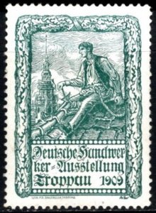 1909 Germany Poster Stamp German Craftsmen's Exhibition In Troppau