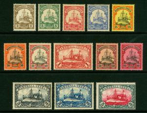 German Colonies - MARSHALL ISLANDS 1901  Kaiser's YACHT set  Sc# 13-25  MINT MH