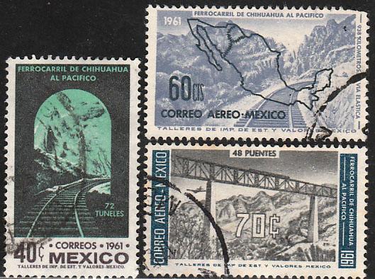 MEXICO 919, C258-C259, OPENING OF THE Chihuahua-Pacific Railroad USED. VF (1069)