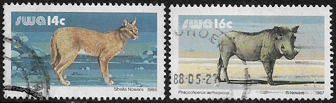 South West Africa #556-7 Used Set - Wild Animals