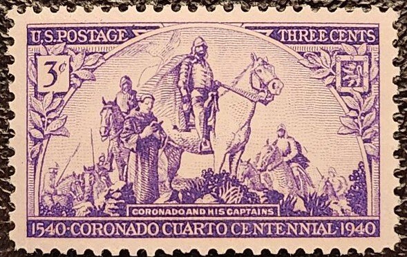 US Scott # 898; 3c Coronado issue. from 1940; MNH, og; XF centering