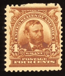 US Scott 303 Mint HR OG 4c brown Ulysses S. Grant Lot AM1004 bhmstamps