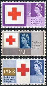 SG642/4p 1963 Red Cross Phosphor Set U/M