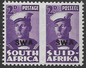 South-West Africa # 147 Wartime  Sailor 2d.  E/A Pair  (1) VLH Unused