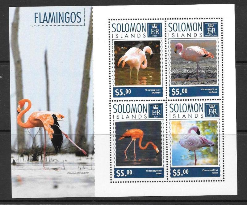 SOLOMON ISLANDS 2014 FLAMINGOS (1) MNH 