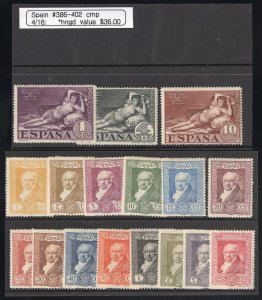 Spain Stamps # 386-402 MH VF Scott Value $36.00