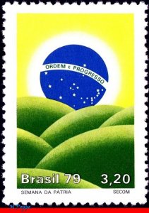 1625 BRAZIL 1979 NATIONAL WEEK, FLAGS, NATIONAL EMBLEMS MI# 1721 RHM C-1103 MNH