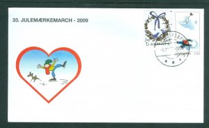 Denmark Cover. 2009. Dog,Skate.Helsing “Christmas Seal Walk # 33 Sc# 1448A. #02