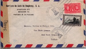 SCHALLSTAMPS PANAMA 1940-45 POSTAL HISTORY WWII CENSORED AIRMAIL COVER ADDR USA