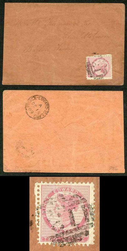 PRINCE EDWARD Is SG12 1862-69 2d rose perf 11.5-12 on Cover