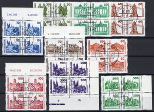 East Germany: 1990 Last Definitive Issue Used Blocks of 4