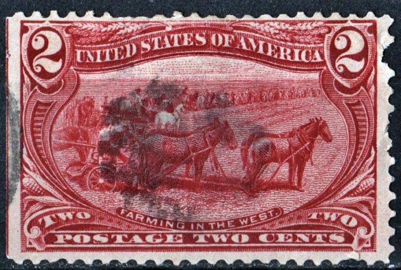 SC#286 2¢ Farming in the West (1898) Used/Fault