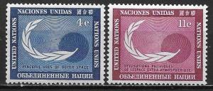 United Nations 112-13 Peaceful Uses of Outer Space set MNH