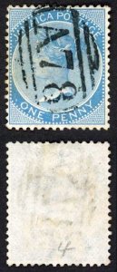 Jamaica SG8a 1d Deep Blue Wmk CC Vere A78 Pmk