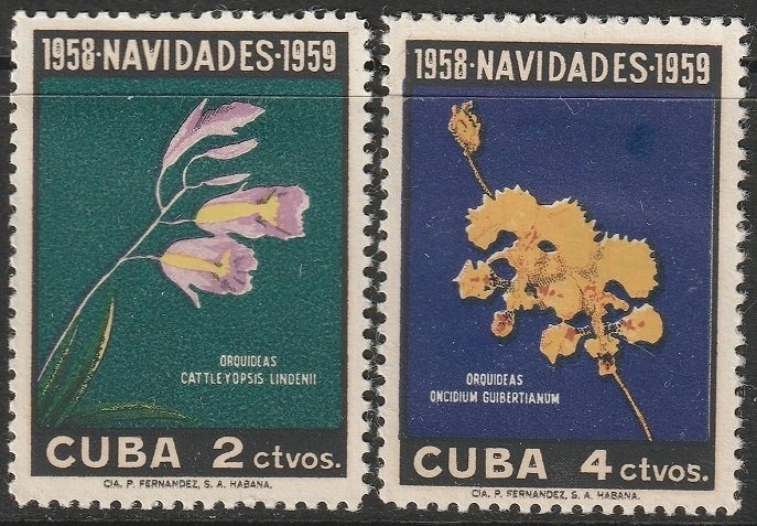 Cuba 1958 Sc 611-2 set MH* thins
