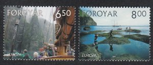Faroe Islands # 447-448, Europa - Tourist Sites,  Mint NH, 1/2 Cat.
