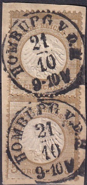 Germany #6 F-VF Used Pair On Piece CV $170.00  (Z2844)