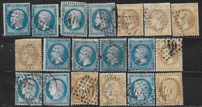 COLLECTION LOT OF 19 FRANCE 1853+ STAMPS CLEARANCE