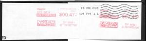#Z649 Used 10 Cent Lot Hasler 47.1 & 48.0 Cent Meter Postage 1/11/16, 7/1/14